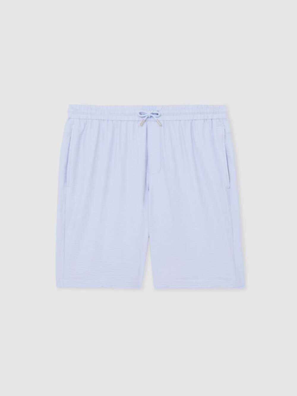Reiss Seersucker Drawstring Men's Shorts in Soft Blue Size 34